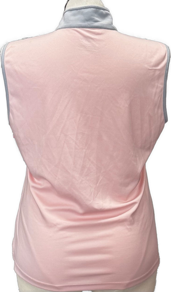 Monterey Club Pink & Gray Women's Sleeveless Golf Top Size XL