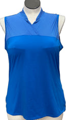 Adidas Blue Striped Women's Sleeveless Golf Top Size XL-1