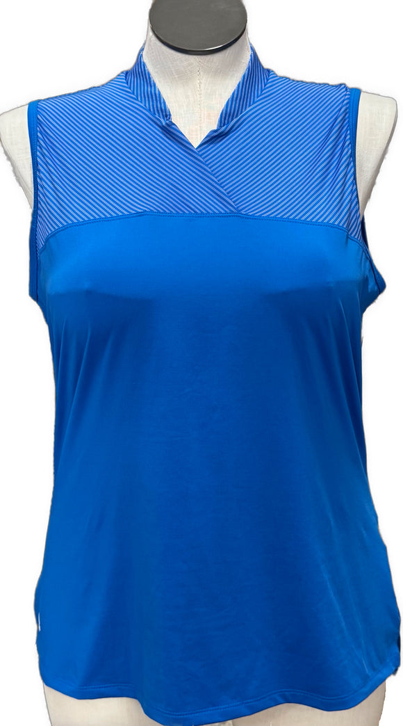 Adidas Blue Striped Women's Sleeveless Golf Top Size XL
