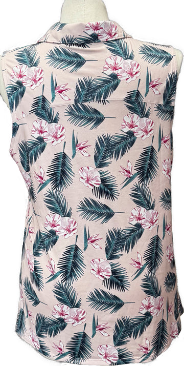 Puma Light Pink Tropical Patterned Women's Sleeveless Golf Top Size XL - 0