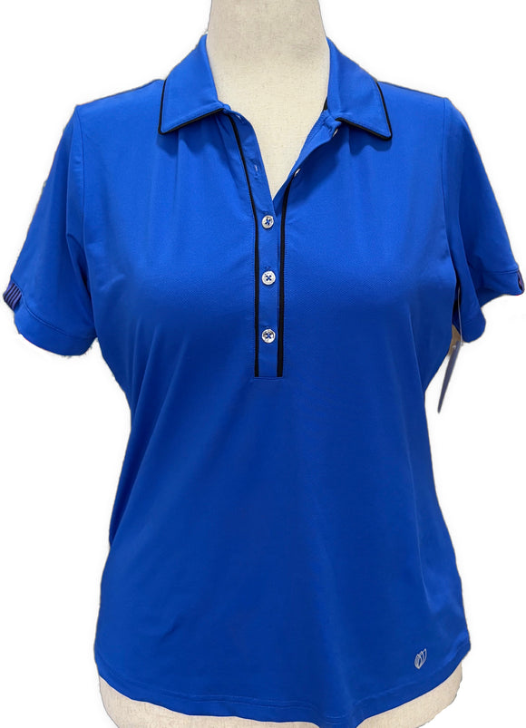 GGBlue Women's Tanzanite Blue Short Sleeve Polo Size L MSP$88