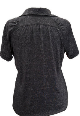 GGBlue Women's Black & Silver Metallic Golf Polo Size L MSP$88 - 0