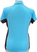 Antigua Aqua & Red Patterned Women's Short Sleeve Polo w/Logo Size L-2