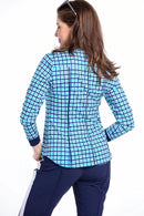 New Kinona Class Act Longsleeve Plaid Golf Top Size M MSP$112-2