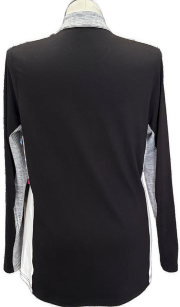 Antigua Black & White Women's Golf Pullover w/Logo Size XL - 0