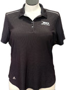 Adidas Black w/White Micro Dot Women's Short Sleeve Polo w/Logo Size XL-1