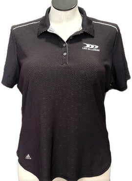 Adidas Black w/White Micro Dot Women's Short Sleeve Polo w/Logo Size XL