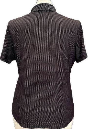 Adidas Black w/White Micro Dot Women's Short Sleeve Polo w/Logo Size XL - 0