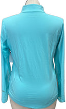Ibkul Women's Seafoam Long Sleeve Zip Mock Sun Shirt w/Logo Size L MSP$100-2