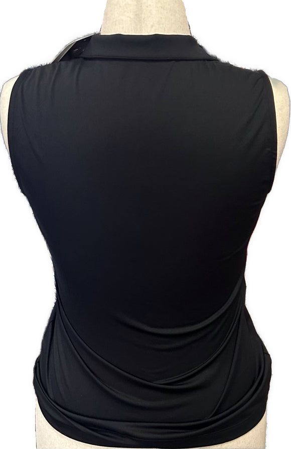 New EP NY Women's Black Sleeveless Polo w/Purple Trim Size M MSP$80