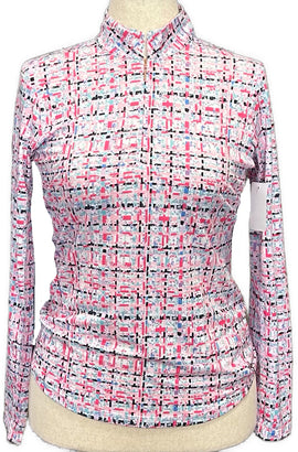 New EP NY Women's Long Sleeve Abstract 1/4 Zip Golf Top Size S MSP$95