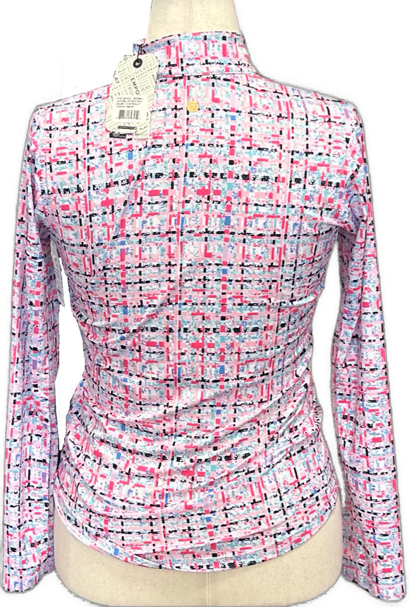 New EP NY Women's Long Sleeve Abstract 1/4 Zip Golf Top Size S MSP$95