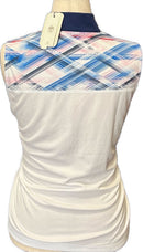 New EP NY Sleeveless White Print Golf Polo MSP$82-2