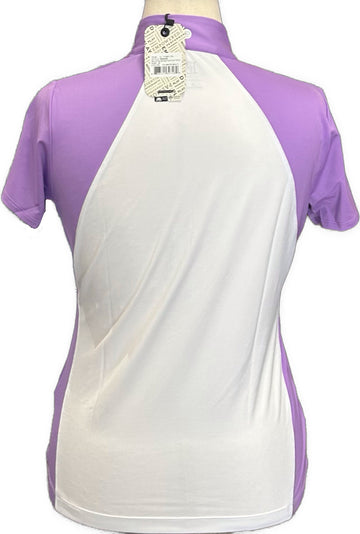 New EP NY Women's Short Sleeve Color Block Polo White/Purple MSP$88 - 0