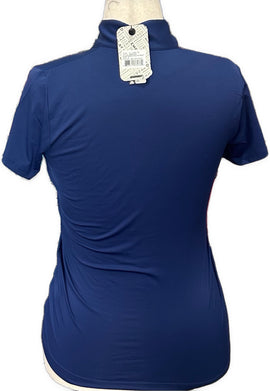 New EP NY Women's Short Sleeve Zip Mock Golf Polo Inky MSP$88 - 0