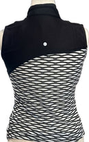 New EP NY Women's Black & White Sleeveless 1/4 Zip Polo Size M MSP$84-2