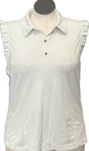 Lilly Pulitzer Luxletic Off White Ruffled Tank Top Size XL-1