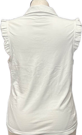 Lilly Pulitzer Luxletic Off White Ruffled Tank Top Size XL - 0