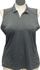 Slazenger Women’s Dark Gray Heather 1/4 Zip Sleeveless Polo Size XL-1
