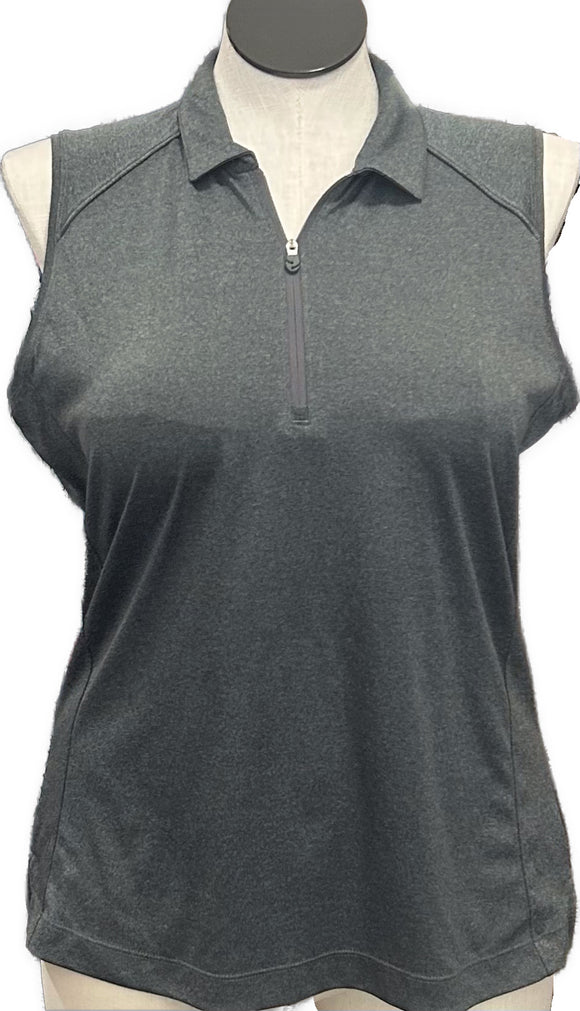 Slazenger Women’s Dark Gray Heather 1/4 Zip Sleeveless Polo Size XL