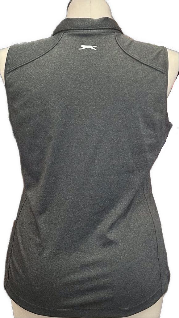 Slazenger Women’s Dark Gray Heather 1/4 Zip Sleeveless Polo Size XL