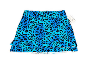 Tzu Tzu Blue Leopard Print Cha Cha Golf SKort Size M MSP$150