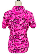 Tzu Tzu Pink Camo Lucy Short Sleeve Golf Polo Size L MSP$110-2