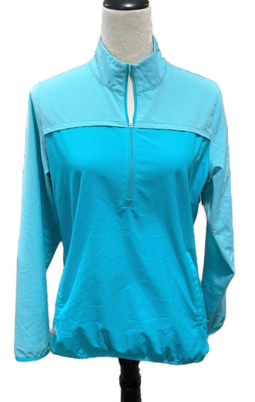 Adidas Women's Teal Quarter Zip WIndbreaker Size M