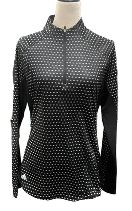 Adidas Women's Black & White Print Golf Pullover Size L