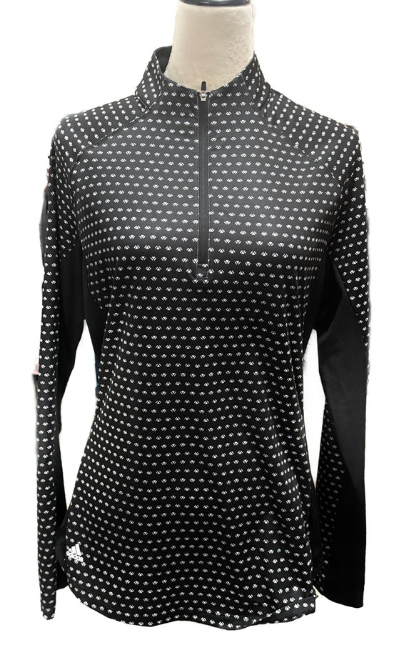 Adidas Women's Black & White Print Golf Pullover Size L