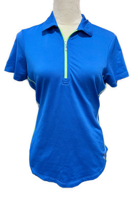Jofit Women's Royal & Lime Short Sleeve Golf Polo Size M