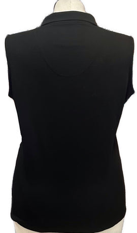 Sport Haley Solid Black Sleeveless Golf Polo Size XL - 0
