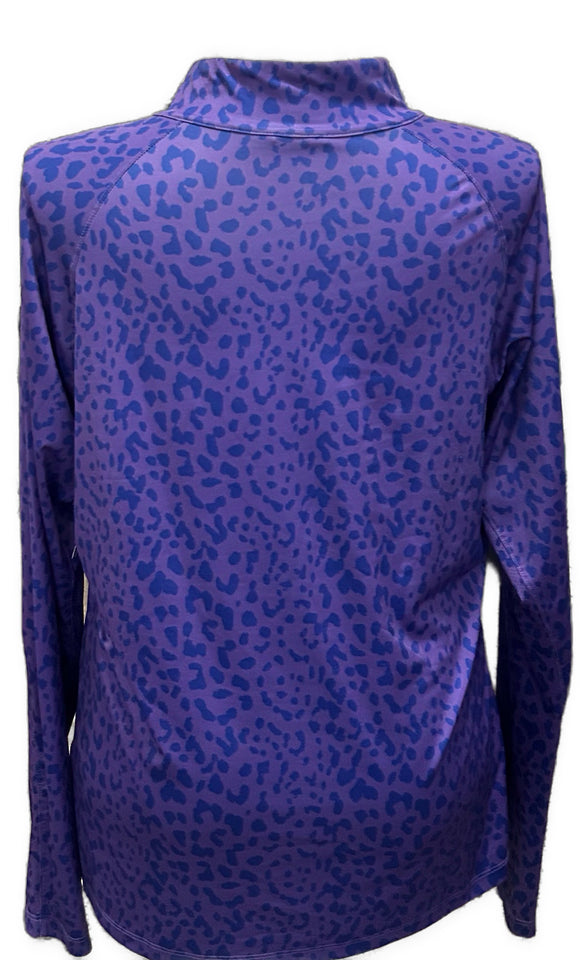 Lady Hagen Purple Animal Print Golf Pullover Size XXL