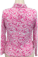 Ibkul Pink & White Rose Print Women's 1/4 Zip Golf Pullover Size S-2