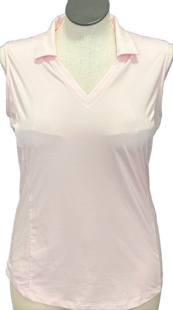 Lady Hagen Light Pink Sleeveless Women's Golf Polo Size L MSP$50