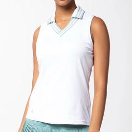 New GGBlue Women's Jasmine Sleeveless Golf Polo - Matcha Mist MSP$88