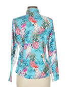 Tail Women's Long Sleeve Blue Parrot Golf Sun Shirt Size M MSP$98-2