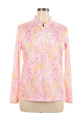 Tail Women's Pink & White Animal Print Sun Shirt Size XL MSP$100
