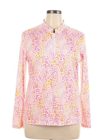 Tail Women's Pink & White Animal Print Sun Shirt Size XL MSP$100