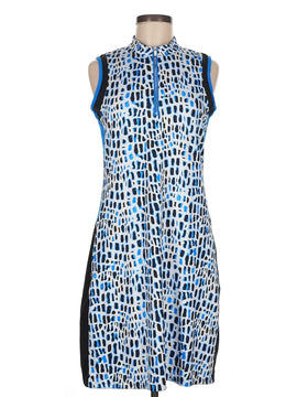 Tail Blue, White & Black Print Sleeveless Golf Dress M MSP$100
