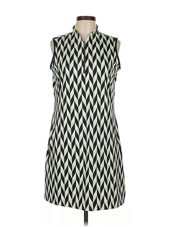Tail Activewear Green White & Black Geo Print Sleeveless Golf Dress Size L MSP$105