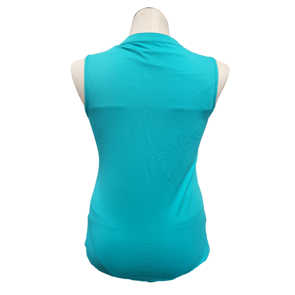 Tribal Sport Teal & Navy Sleeveless Top Size M MSP $87