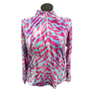 Ibkul Hot Pink Animal Print Long Sleeve Sun Shirt Size XL-1