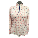 SanSoleil Golf Cart Print 1/4 Zip Sun Shirt - Cream Size XL-1