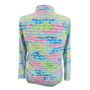 Icikuls Blue & Green Brushstroke Longsleeve Zip Mock Sun Shirt Size XL-2