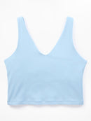 New Athleta Mist Blue Transcend V-neck Crop Sports Bra MSP$55-3