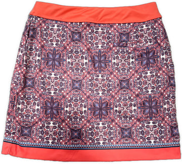 Greg Norman 17.5” Golf Skort Coral White & Blue Paisley Size S MSP$79 - 0