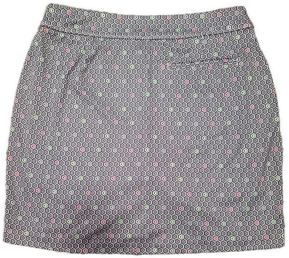 Greg Norman 17” Navy & White Hexagon Print Golf Skort Size S MSP$79
