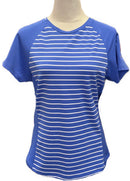 New Footjoy Blue & White Striped Short Sleeve Crewneck Size S MSP$75-1