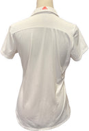Adidas Women's White Striped Golf Polo Size M-2